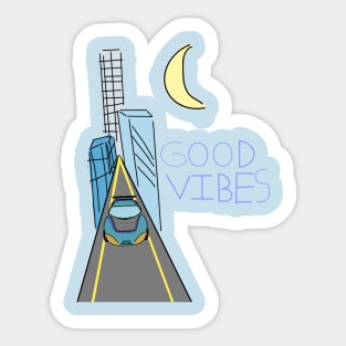 Midnight Car Ride - Good Vibes Sticker